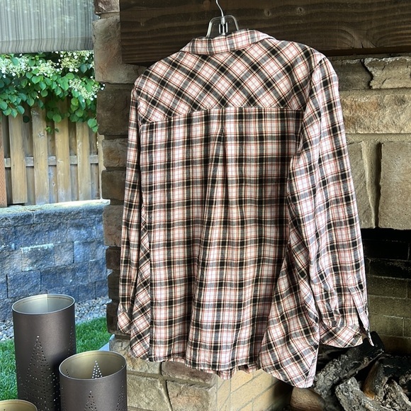 J Jill Plaid Button Down Large Petite - Picture 2 of 7